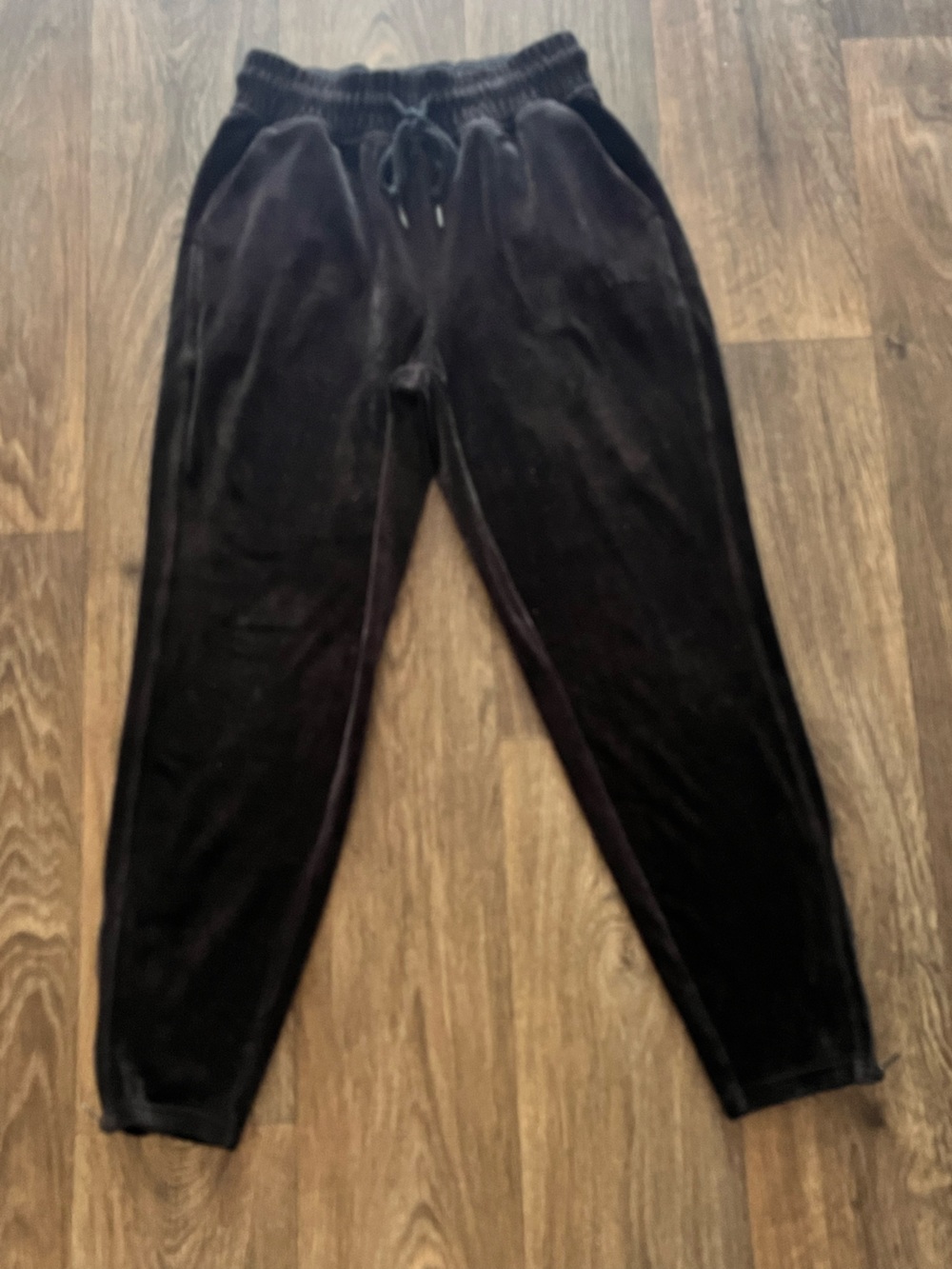 VS PINK Black Velour Joggers Sweatpants Small 406128